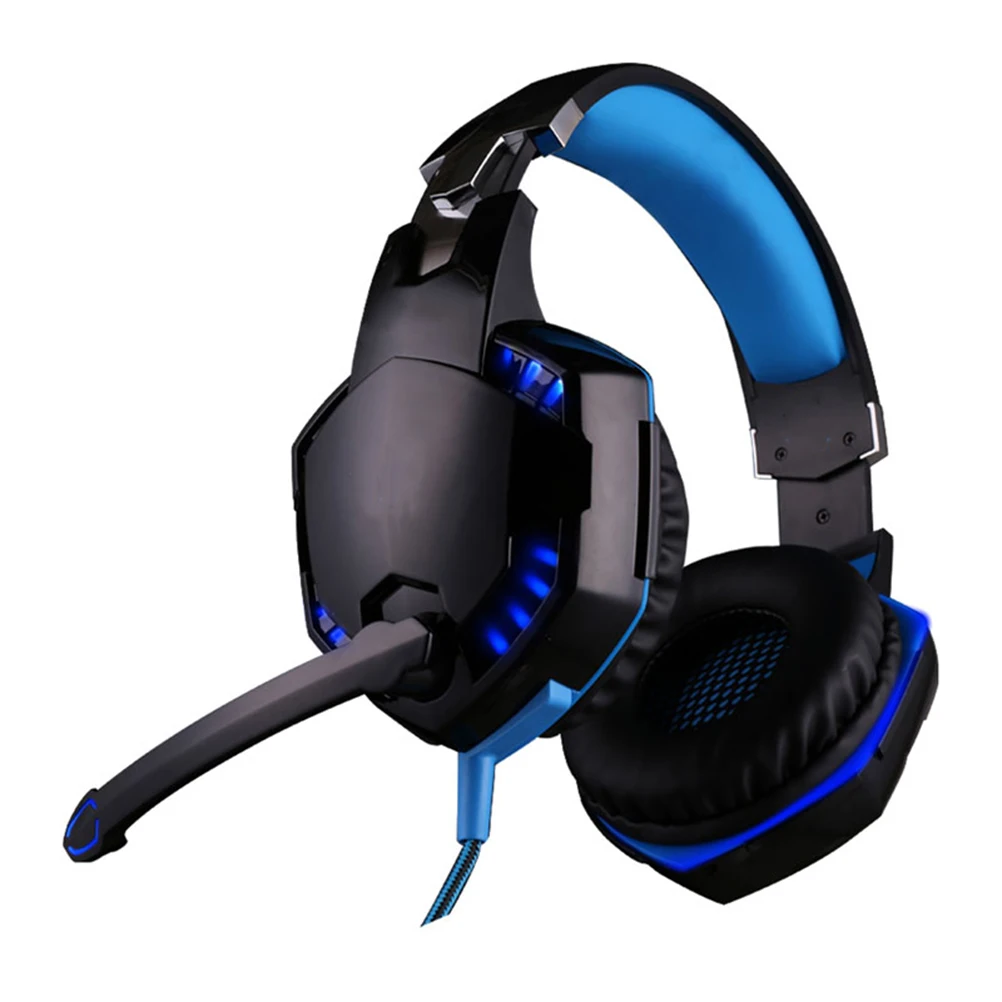 

Fashion Gaming Headset Over Ear Headphones Noise Cancelling Microphone Adjustable Comfortable Led Light For Pc Black