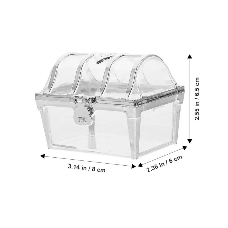 12pcs Wedding Candy Box Clear Treasure Box Chocolate Sweet Container Jar Storage Container Case Anniversary Party Packaging Box