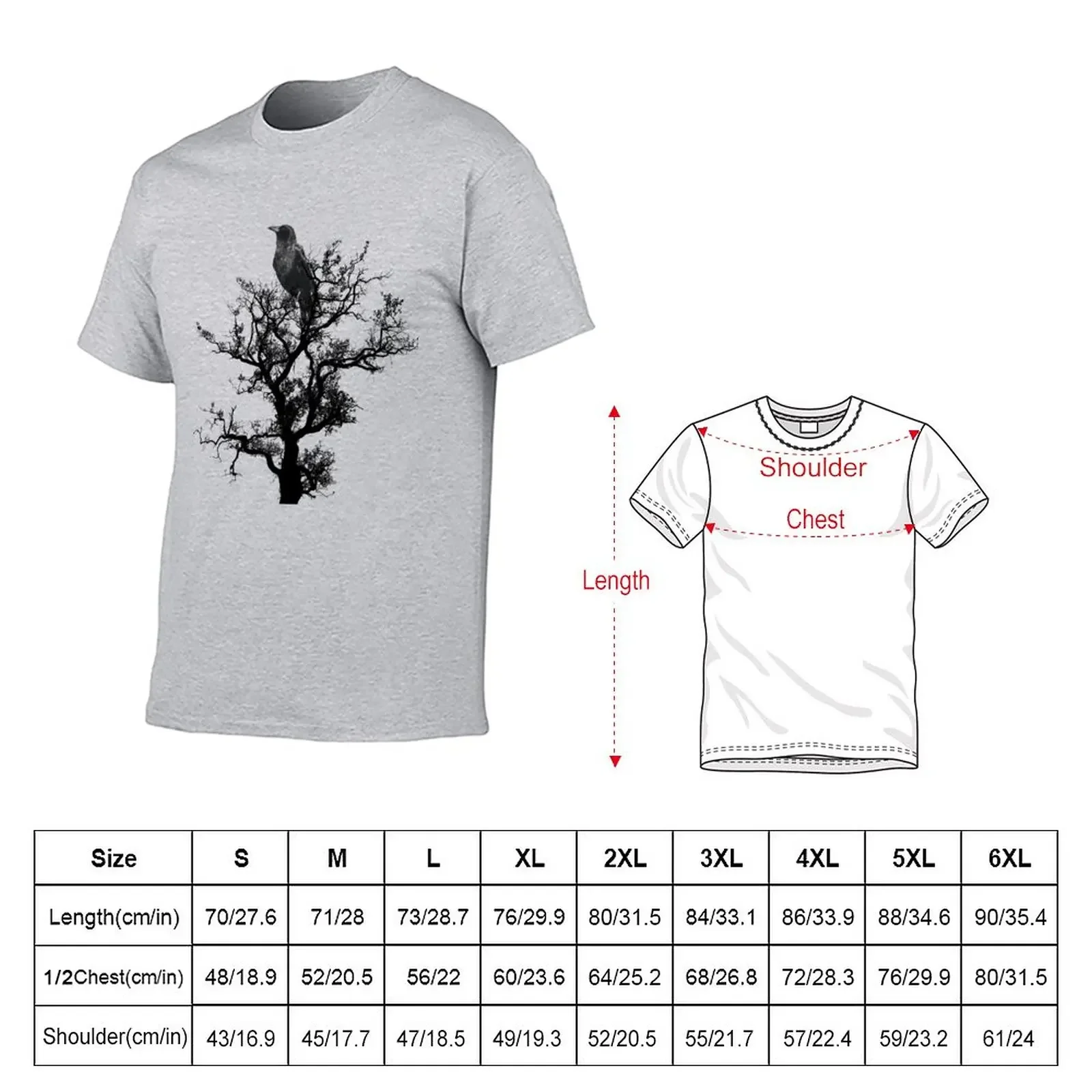 New Black crow takes over tree T-Shirt vintage clothes Blouse anime clothes mens t shirts casual stylish