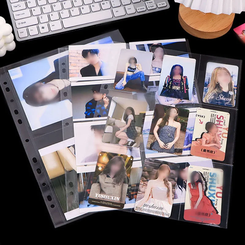 10 Sheet A4 Clear Photo Album Refill Pages Kpop Cards Protector Multiple Pockets PP Single-side for Postcard Photo Stamp Storage view 3