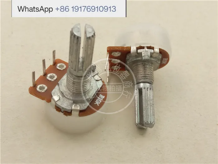 2PCS 16 Type Single B10K Diaphragm Potentiometer with 41-Step Inner Bending Action And 20MM Dust Cover B10K Handle Included