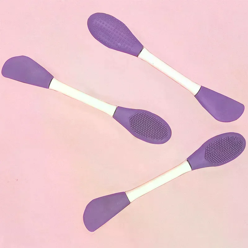 /YOV/Double Head Silicone Mask Brush Massage Clean Face Wash Brush Facial Mud Film Apply Homemade Soft Film Tool Special Brush