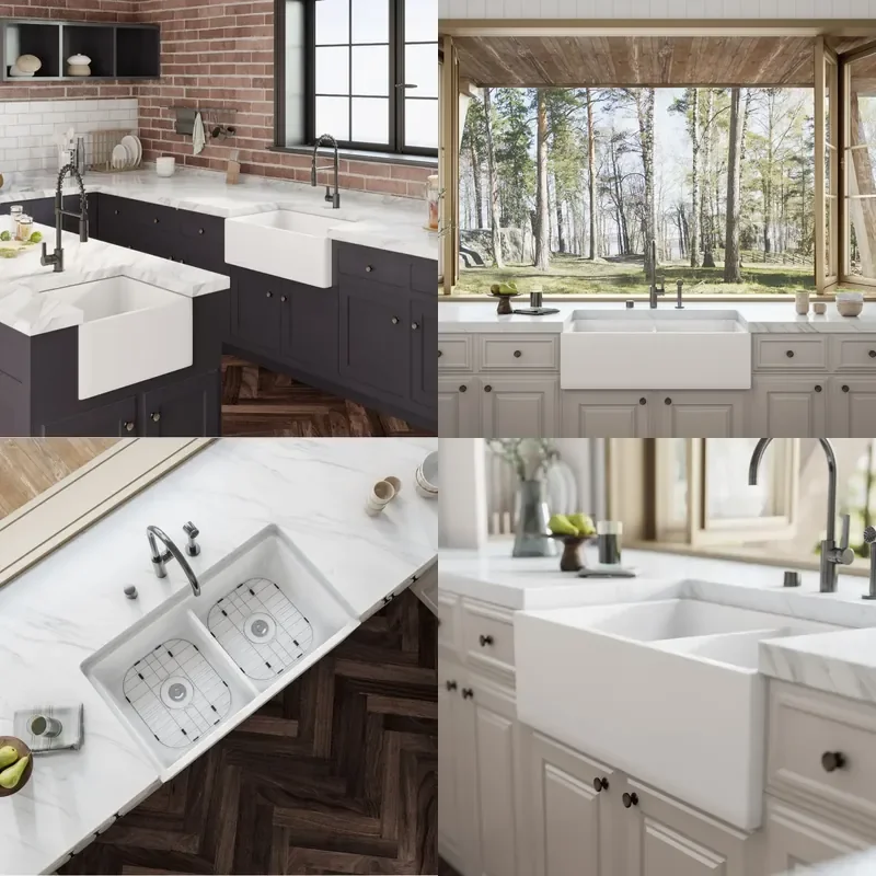 For American Retro Ceramic Under Counter Kitchen Sink Large Single Bowl Embedded Basin Household Integrated Vegetable Washing