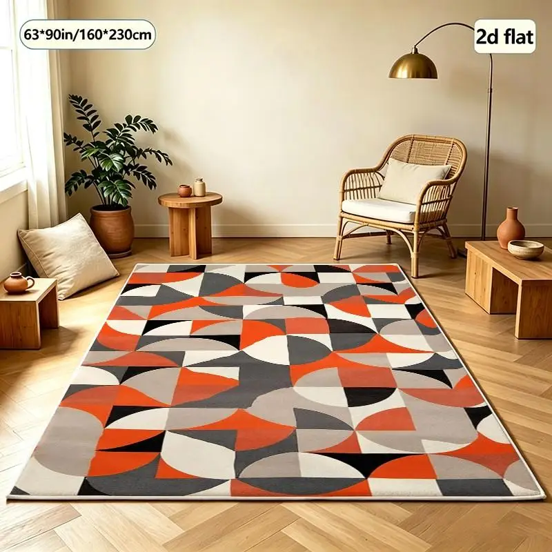 Modern Abstract Patchwork Geometric Pattern Carpet Non-Slip Carpet Soft Indoor Living Room Bedroom Home Floor Carpet