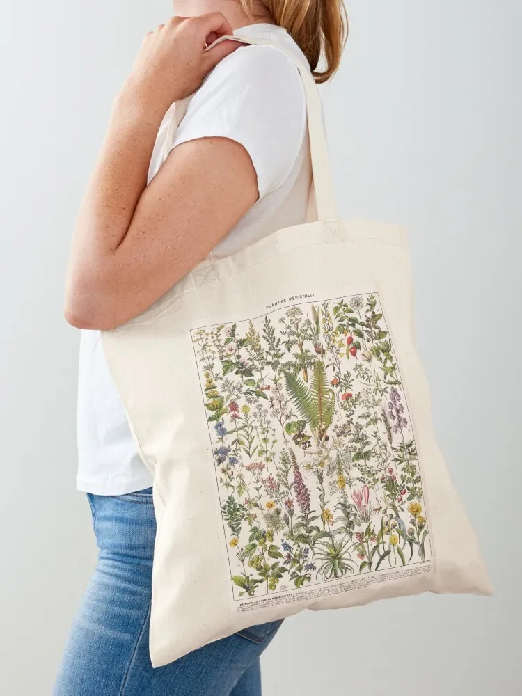 Adolphe Millot - Plantes Medicinales B - French vintage poster Tote Bag tote bag canvas reusable grocery bags Tote Bag