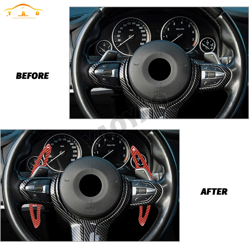 2pcs Steering Wheel Direct Shift Paddle Gear Shifter Extension For BMW F30 F31 F32 F10 F20 F22 F15 F16 X1 X3 X4 X5 X6 Car Access