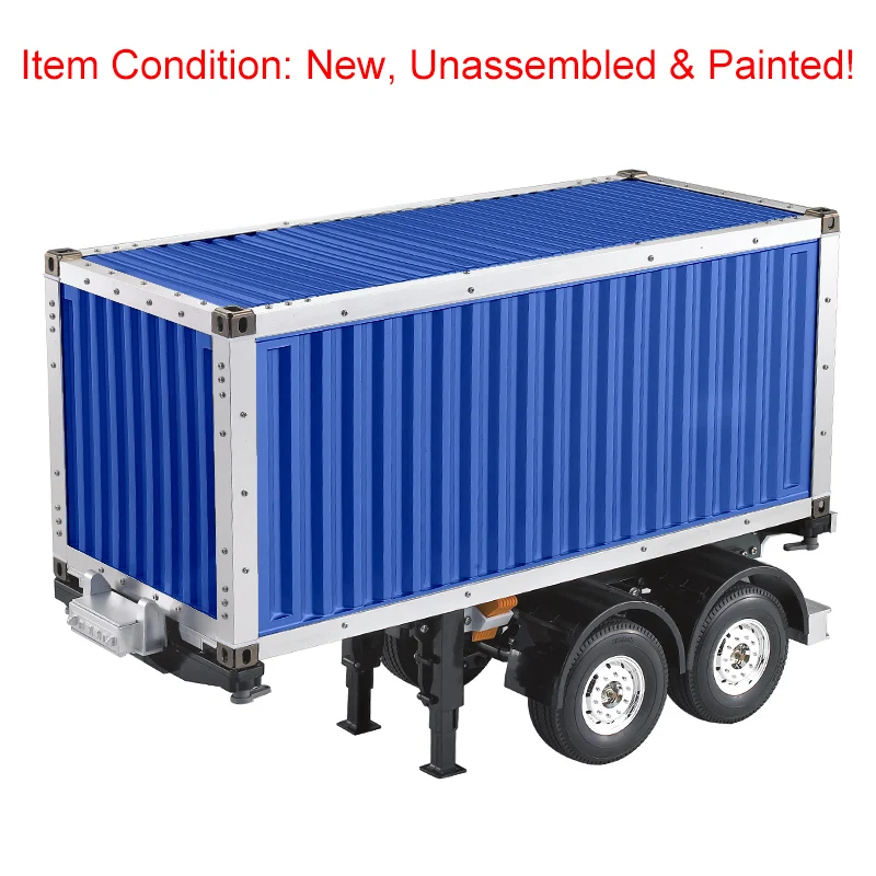 20ft 1/14 Semi Trailer Truck Container Chassis KIT Tractor Blue Painted Unassembled Model THZH0423-SMT9