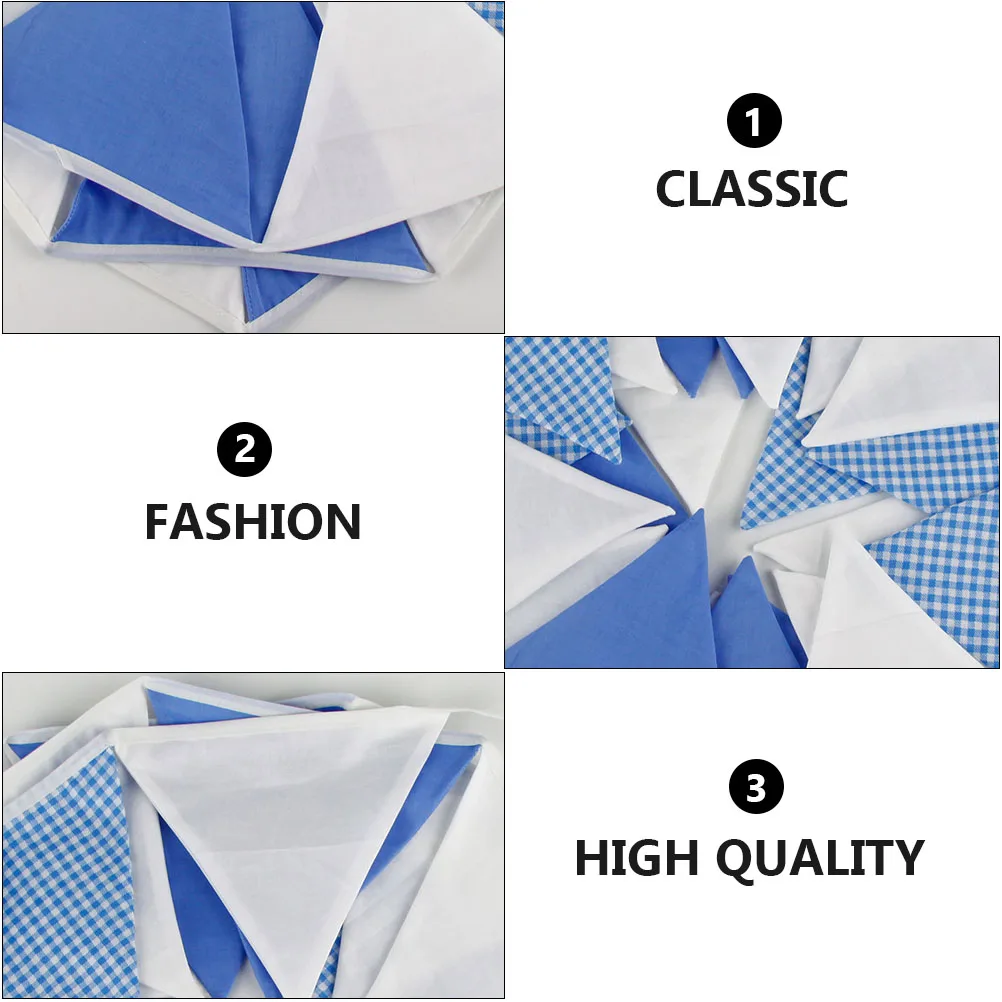 

Cloth Triangle Flag Decorations Festive Party Bunting Wedding Birthday String Banner Scene Layout Accessories Blue Lightweight