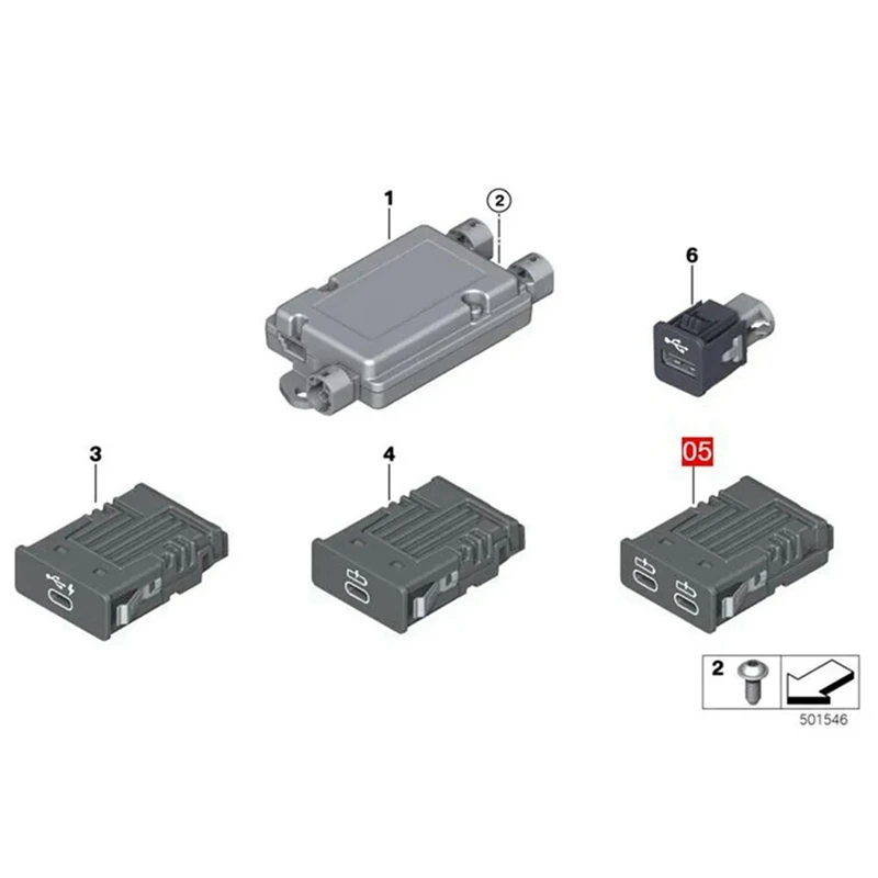 For BMW 3 Series G20 G21 2019-2021 Car Central Console Rear TYPE-C Socket Dual Port 84108711938