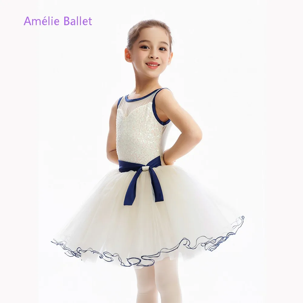 

C26026 New Ballet Costumes Ivory Sequin Spandex Top Bodice Ballet Tutu Kids Stage Performance Ballet Dance Costume Dancewear
