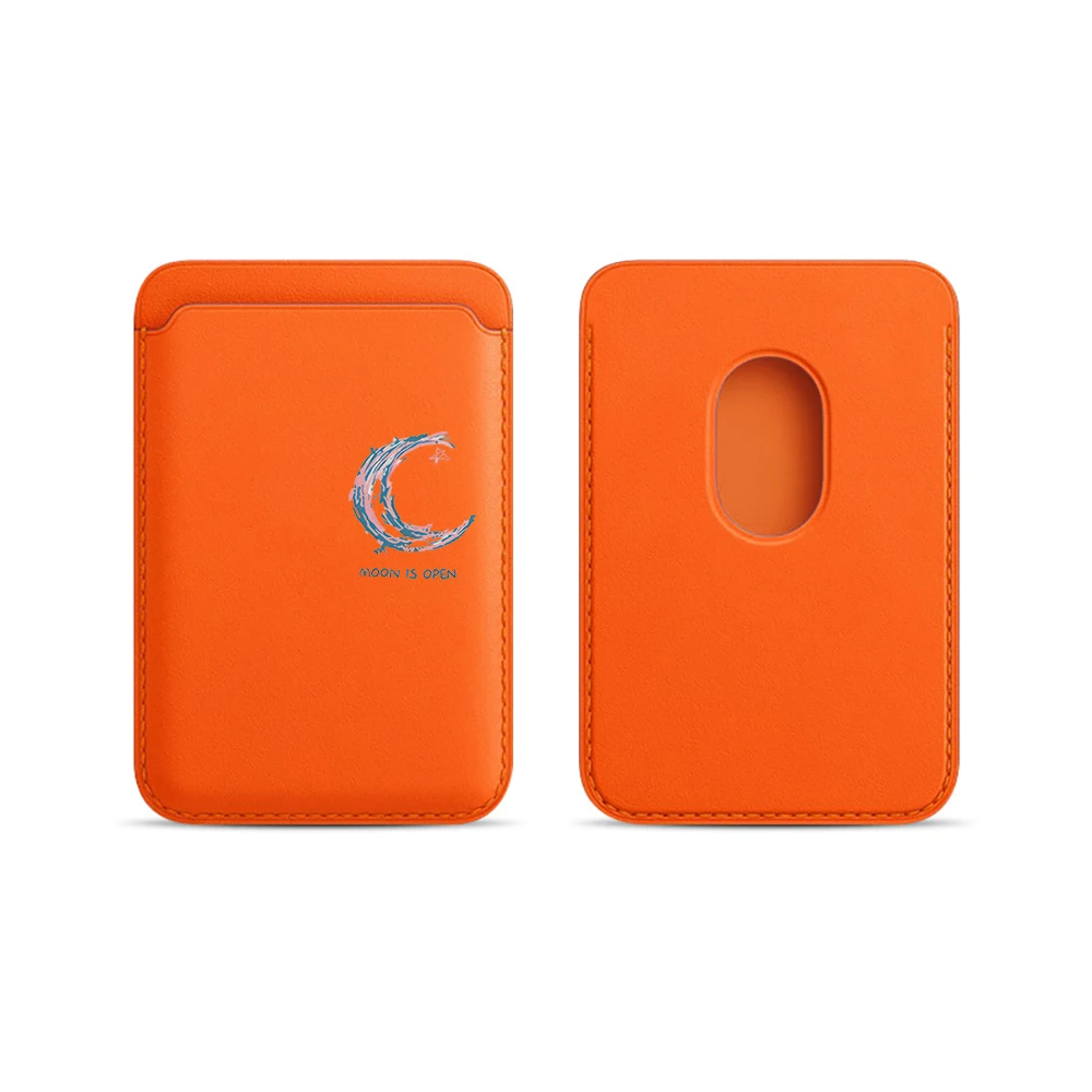 Minimalistisches Kunst-Mond-Leder-Kartenetui, Telefonkartenhalter für Magnetische Hülle, Geeignet für alle iPhone Magsafe Karten-Handyrückseiten-Taschen – Detail 6