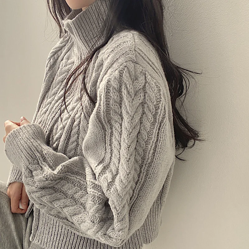 ITOOLIN Women Chic Sweater Cashmere Cardigan Zipper Casual Solid Knit Slim Sweater Cardigan For Women 2023 Autumn Winter
