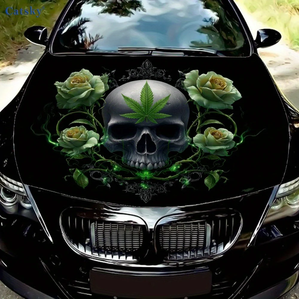 

Таинственные наклейки на капот автомобиля с принтом розового черепа, водонепроницаемые самоклеящиеся, устойчивые к царапинам, легко приклеиваемые, прочные c