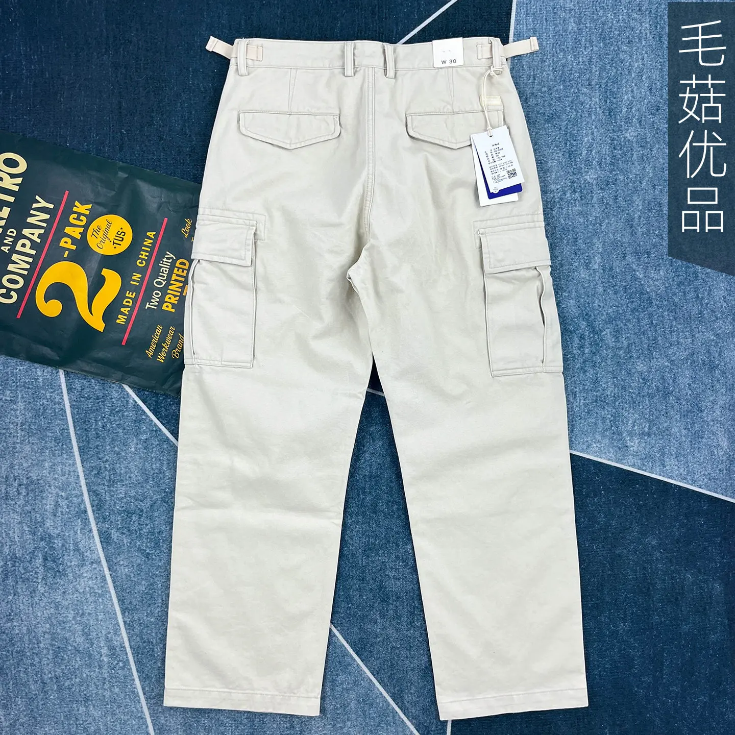 Heavyweight 100% Cotton Washed Casual Pants for Men American Retro Workwear Multi-Pocket Loose Straight Japanese Trendy Trousers