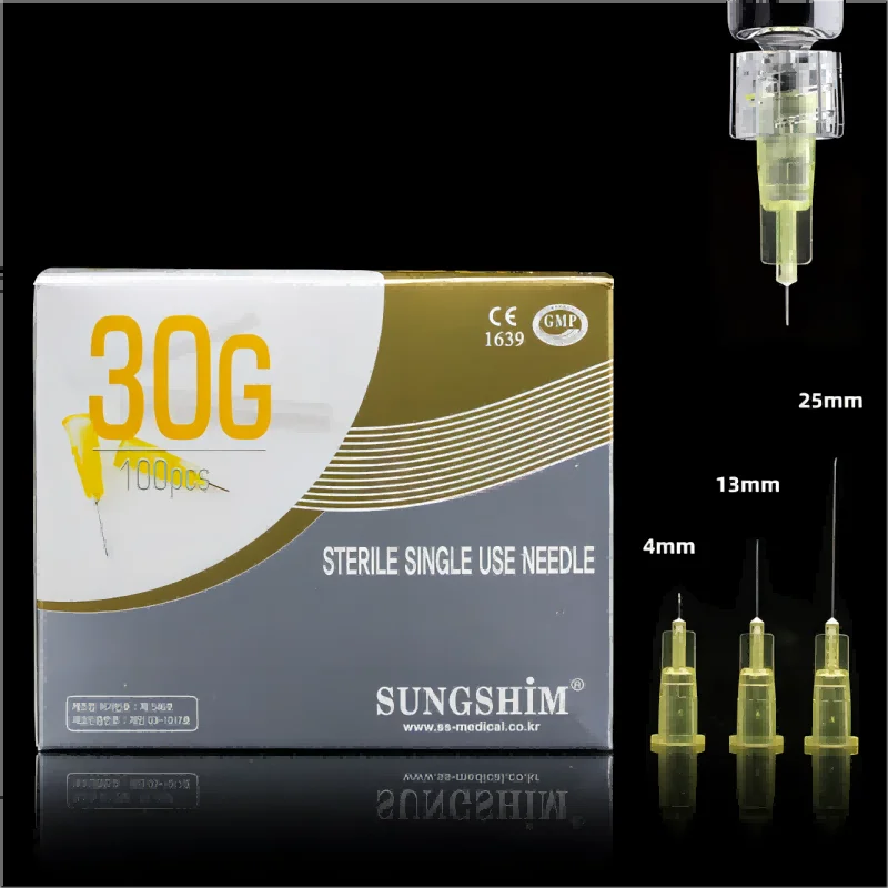 Painless Small Needle 32G 4MM 32G 6MM 30G 13mm Disposable Stainless Steel Ultrafine Needle Eyelid Care Tool