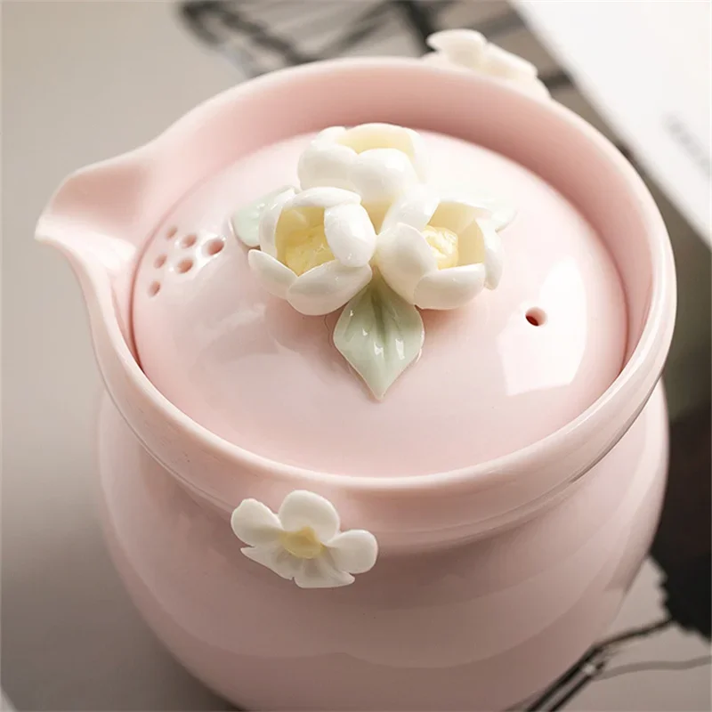 Office Decoration Ceramic Small Teapot Brewing  Pot Household Anti-Scalding Hand Grasp   Set Accessories