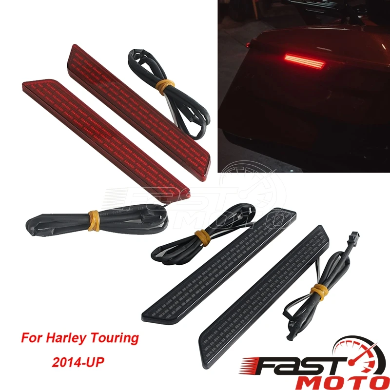 Saddlebag Latch Cover Reflectors LED Light For Harley Touring FLHTCU FLHTK FLHX FLHXS FLTRX FLTRXS Motorcycle Reflective Lamp
