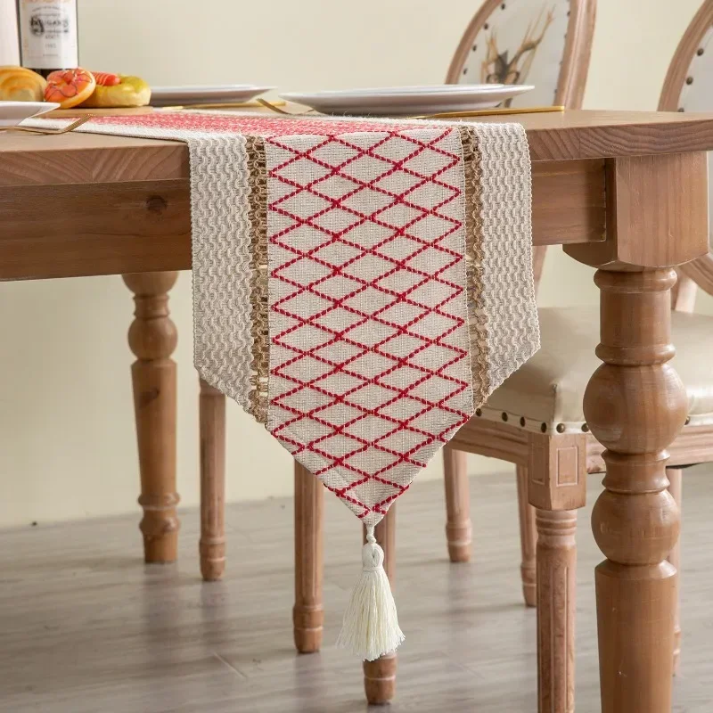 Modern Elegant Table Runner Cotton Linen Table Runners for Dining Wedding Decoration Christmas Decorations 2024 Halloween