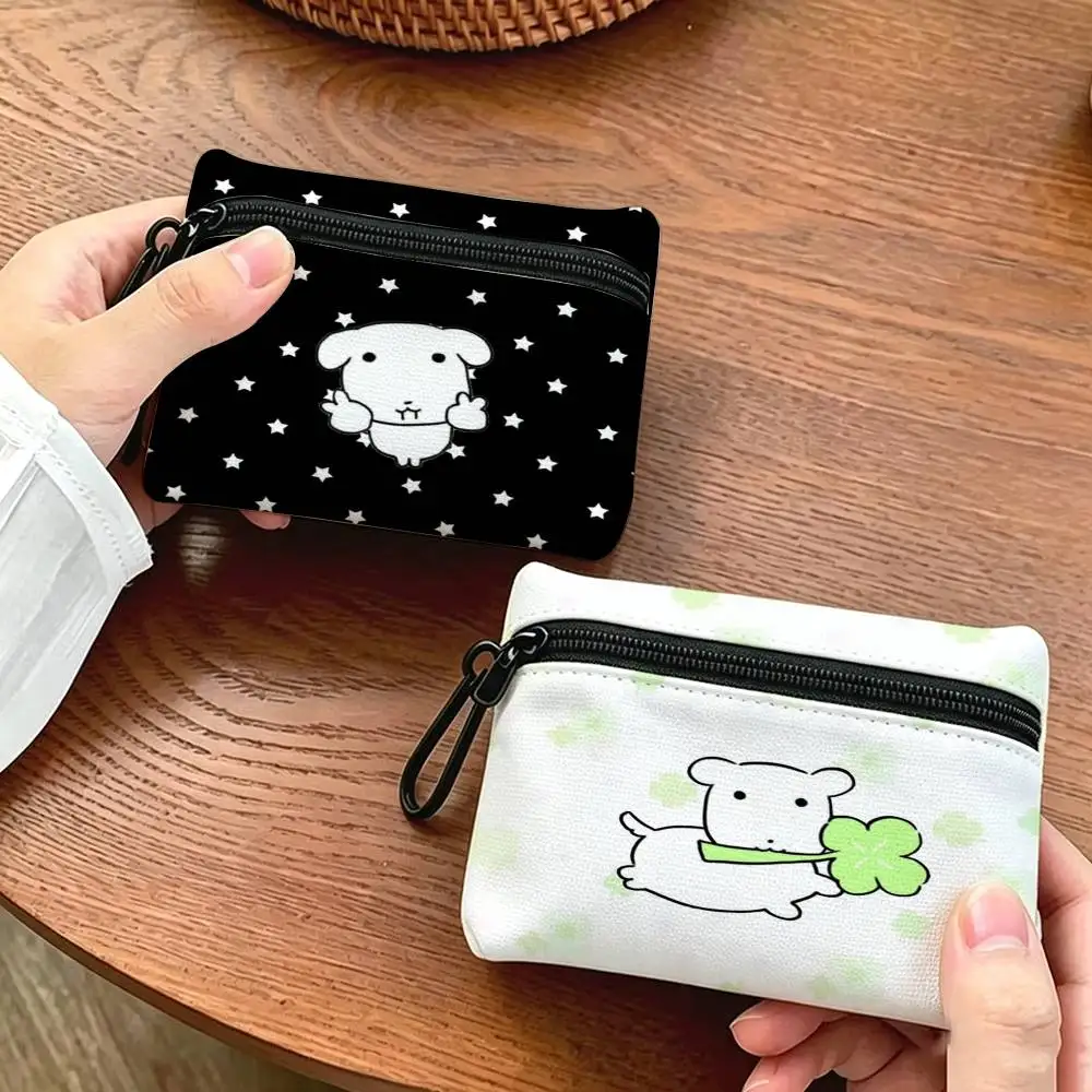 CARTOON Ganadi Lightweight  Portable Mini Oxford Cloth Coin Purse With Carabiner Hook Zipper Key Card Earphone Storage Wallet