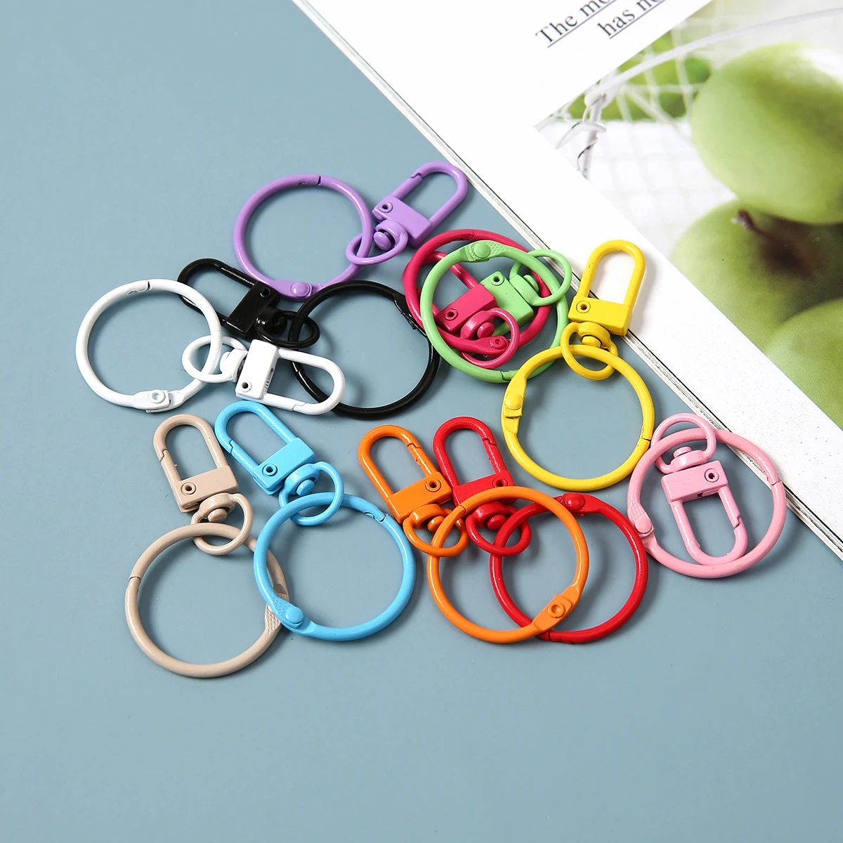 Colorful Round Book Circle Key Ring Buckle  Key Chains For Jewelry Making Finding Accessories DIY  Supplies Wholesale