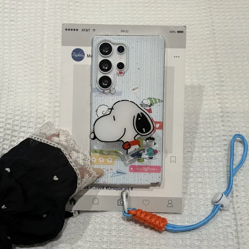 لطيف الكرتون سنوبي سانتا كلوز لينة حافظة هاتف من البولي يوريثان لسامسونج S22 S23 S24 S25 الترا S30 زائد نوت 10 20 مضحك سنوبي حامل #2