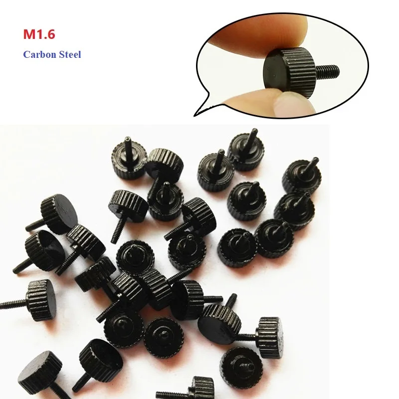 

New Product 10Pcs Thumb Screw M1.6*3/4/5/6/8/10 Hand Tighten Fix Camera Lens Screw Nail Bolt Fastener Carbon Steel