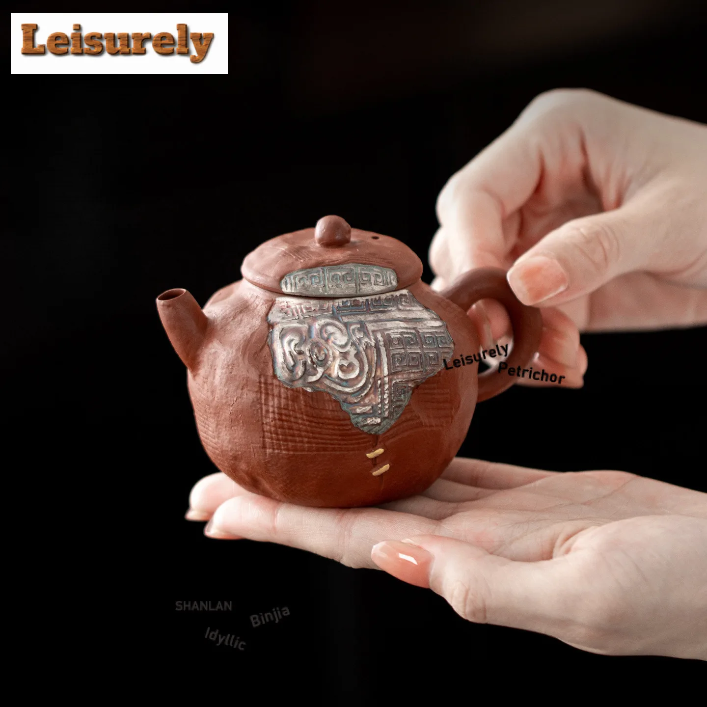 160ml Drawing Silver Dragon Pattern Teapot Handmade Tea Infuser Pot Tea Making Kettle With Ball Hole For Tea Accessories Gift