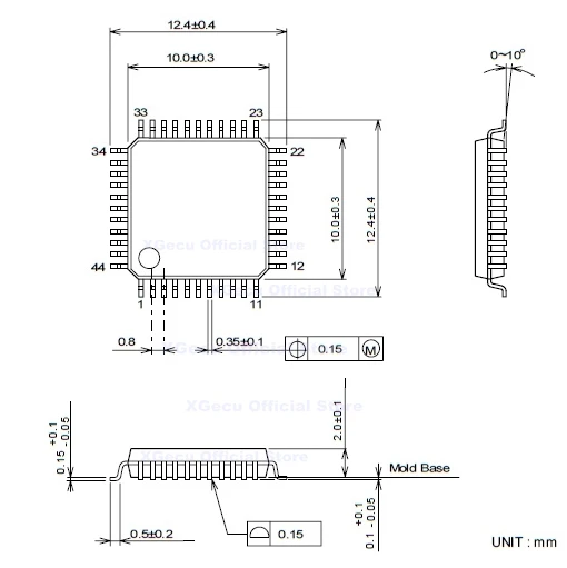 IC test converter socket adapter/adaptor TQFP44/QFP44/PQFP44/FQFP44 TO DIP44 for XGecu T56 programmer