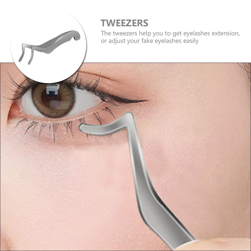 まつげクリップ ステンレス製まつげピンセット 多機能美容ツール まつげエクステアプリケーター 精密まつげピンセット