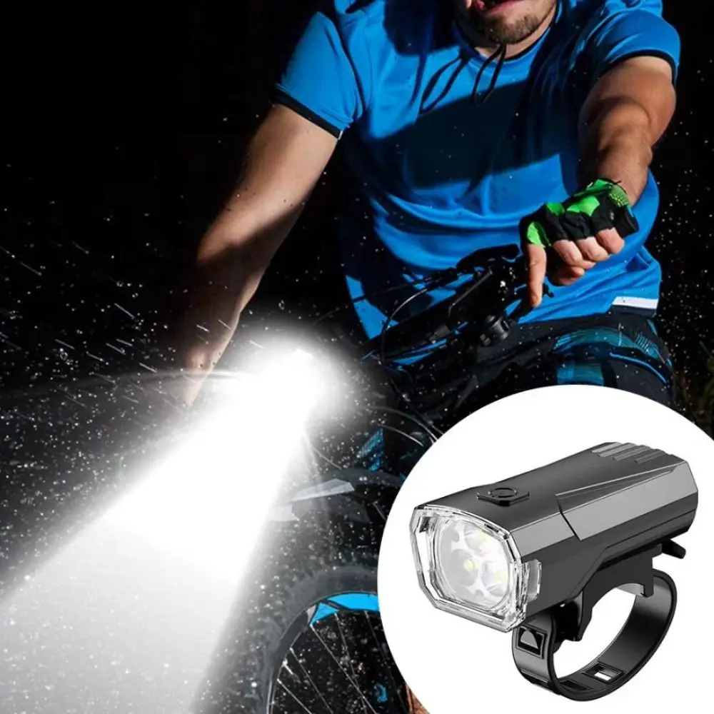 Typy-C Charging Bicycle Front Light Waterproof 3 LED Super Bright Bicycle Light 3 Level Dimmable Bike Safety Lamp