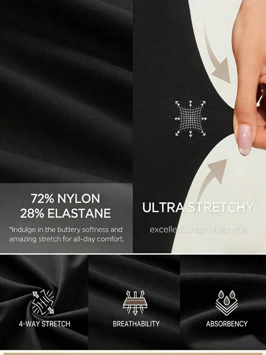 

5 Pcs Women High Waist Yoga Shorts With Pockets Tummy Control Compression Bike Shorts Lightweight 4-Way Stretch