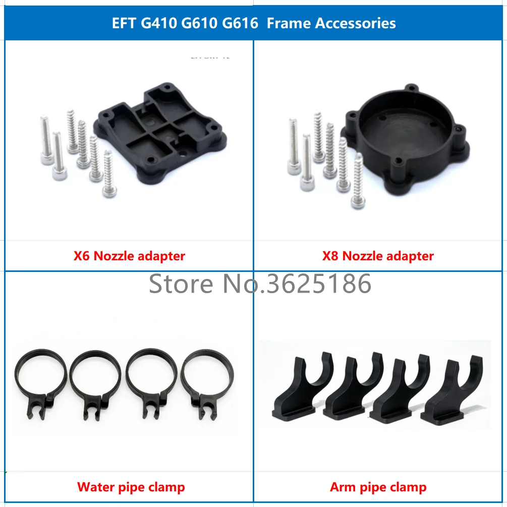 EFT G410 G610 G616 10L 16KG Quadro 30mm 40mm braçadeira de tubulação de água/adaptador de bico X6 X8/braçadeira de tubo de braço drone agrícola