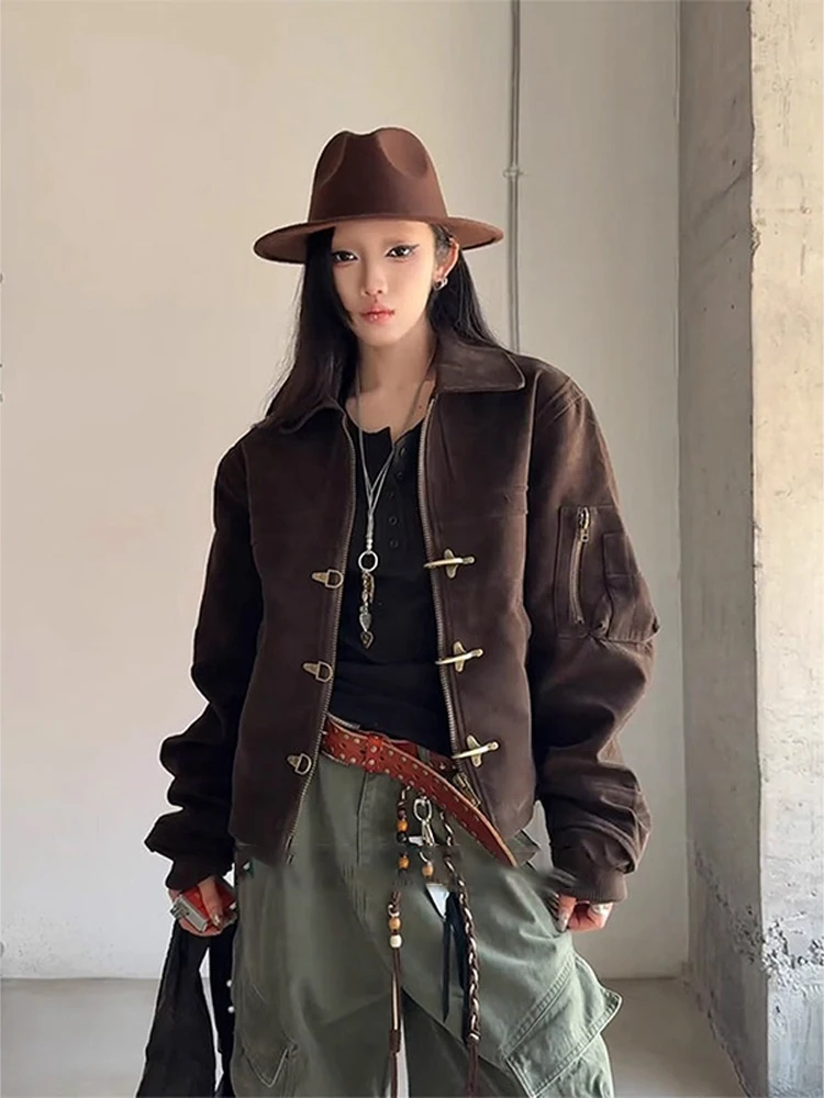 Retro American Aircrt Bule Flight Jaet ort Sle for Men And Women Autumn Season Unique Design Vintage Outerwear