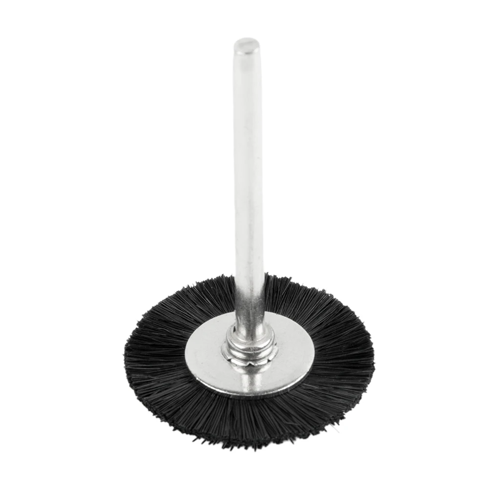Polishing Nylon Brushes 3mm Shank Black+Silver Coating Degreasing Burr Derusting For Grinding Wire Brush Accessories