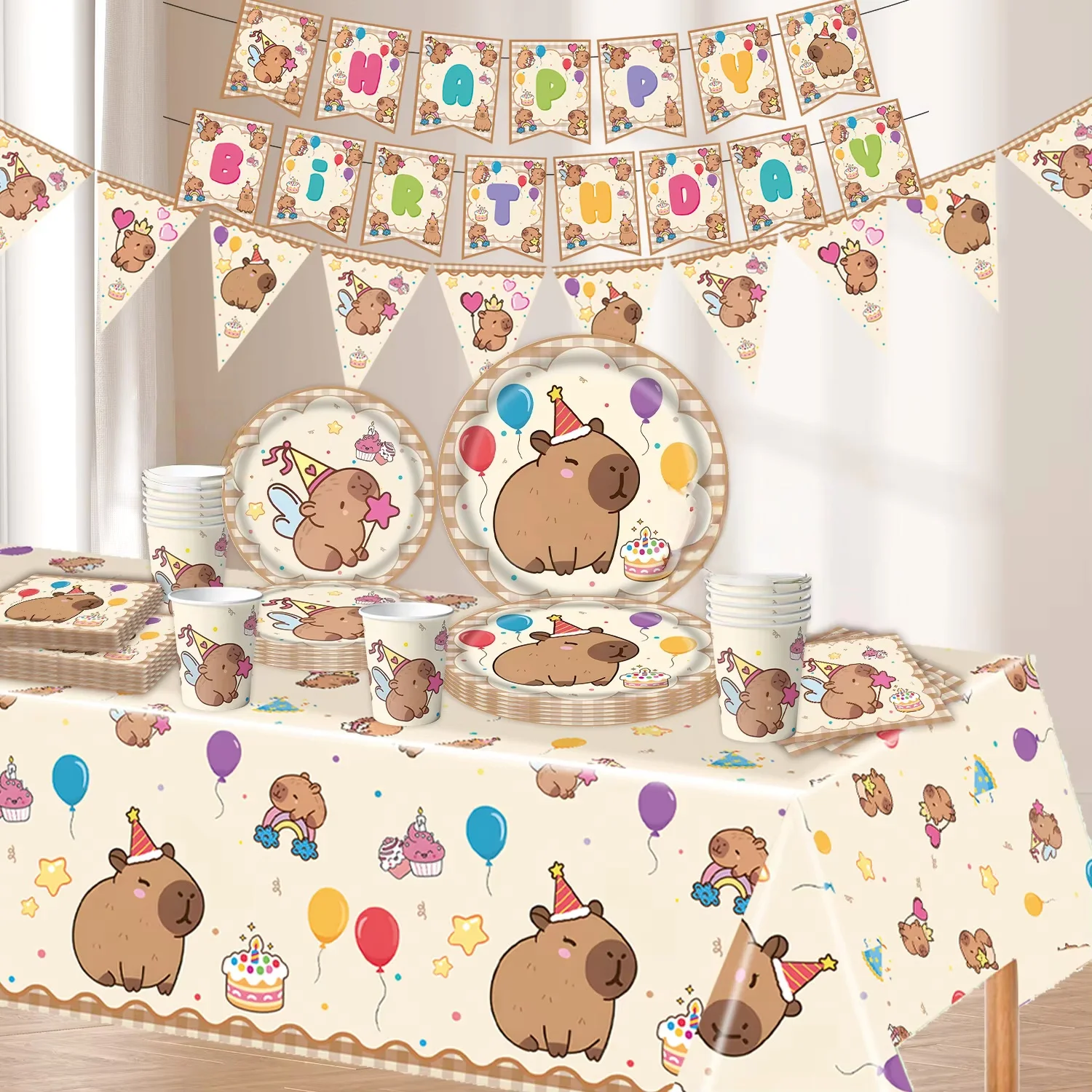 Capybara Geburtstag Tischdecke Geburtstag Fekoration Capybara Tischdecke Tischdecke Babyparty Capybara Geburtstag Mädchen Partygeschenke – Detail 8