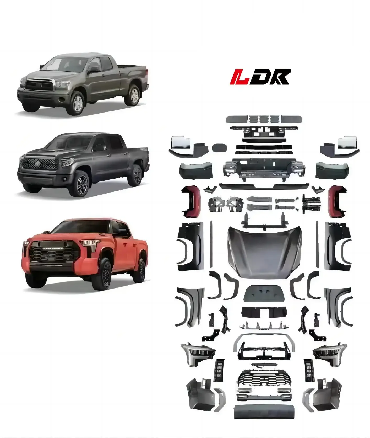 Factory direct auto parts For 2007-2021 To yo ta Tundra upgrade to 2024 Style Tundra upgrade body kit full parts