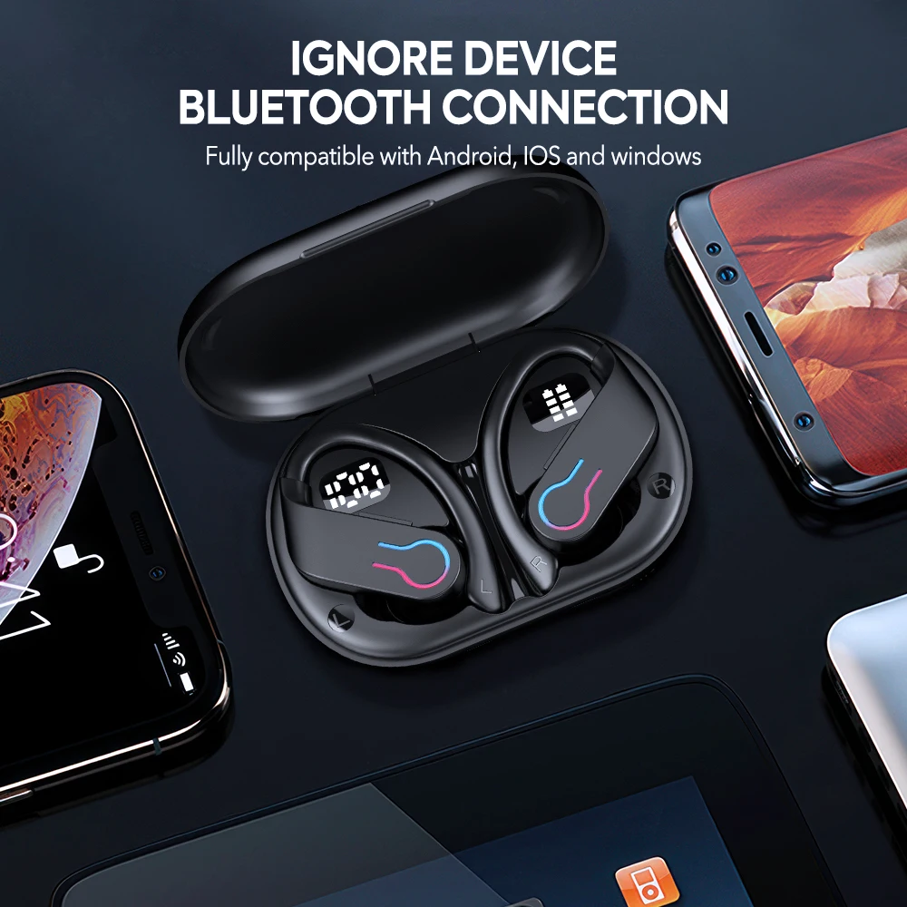 Mpow Q63 Bluetooth 5.3 Earphones Sports Headset Wireless In-Ear 200H Standby Time IPX7 Waterproof HiFi Stereo Gaming Earbuds