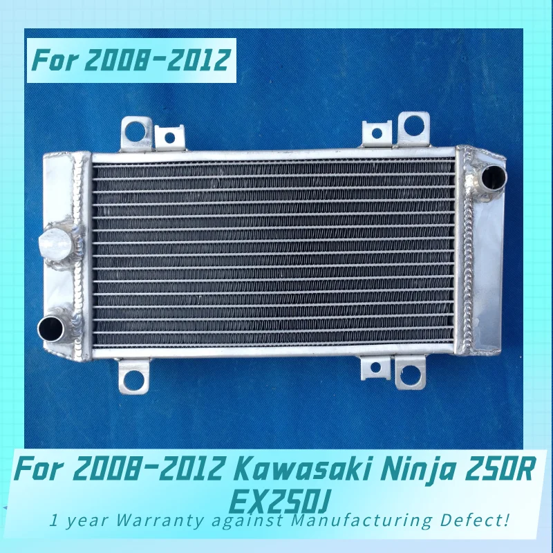 New Aluminum Radiator For 2008-2012 Kawasaki Ninja 250R EX250J Cooler Cooling Coolant 2008 2009 2010 2011 2012