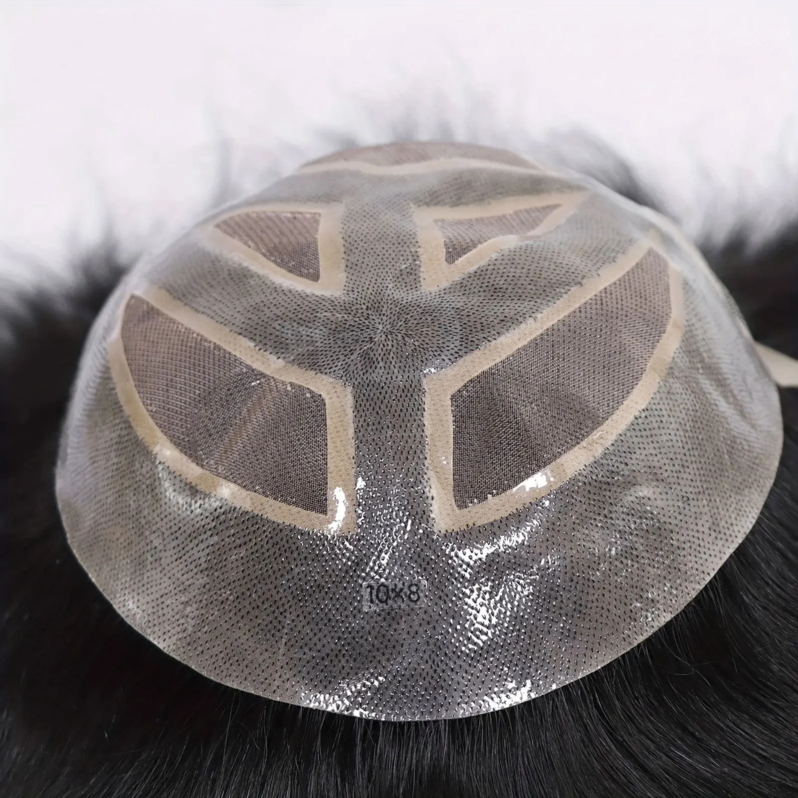 6*8/ 6*9/7*10/8*10 دانتيل قابل للتنفس مع شعر مستعار PU للرجال غير مرئي دانتيل أمامي شعر مستعار للرجال أنظمة استبدال الشعر المستعار للرجال #5