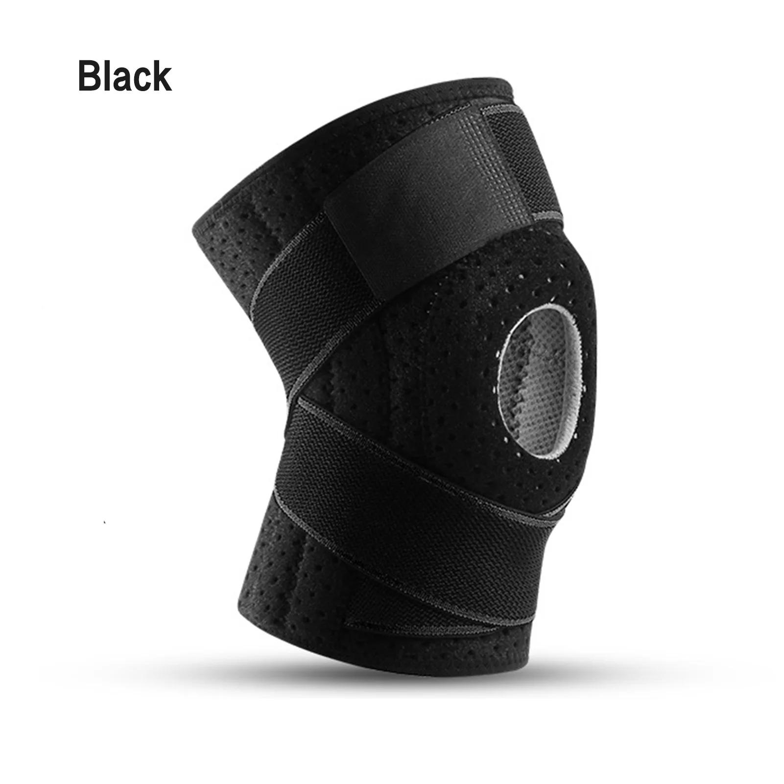 Outdoor Sports Knee Compression Sleeve 4 Spring Support Brace Shock Absorbing Silicone for Gym Workout Exercise Skating