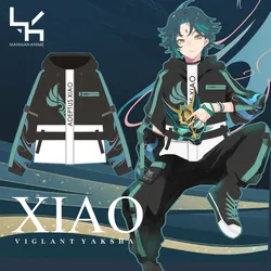 Cool Xiao Cosplay Coat Anime Genshin Impact Xiao Harajuku Casual Hoodie Sweatshirt Unisex Loose Jacket Pants Tops