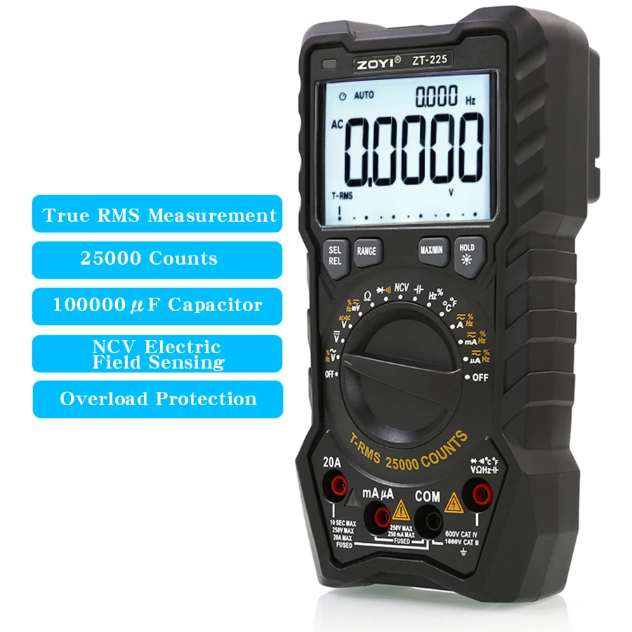 ZOYI 25000 Count ZT-225 High Precision Automatic Range Intelligent Multimeter, Universal Meter