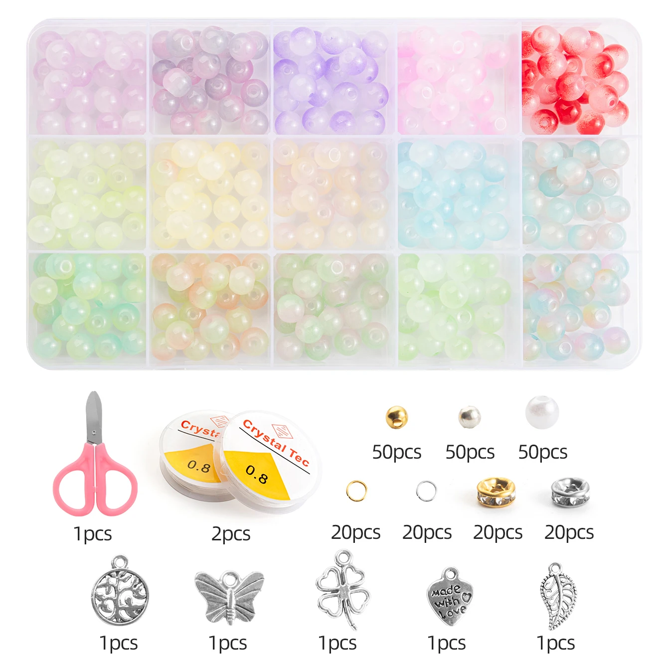 Glass Beads Bracelet Making Kits with 28 Colors
