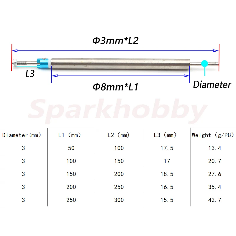 2PCS RC Boat Strut 3mm Shaft Assembly Stainless Steel Drive Kit Harding with Sleeve Marine Prop Shaft Ship Model DIY Parts