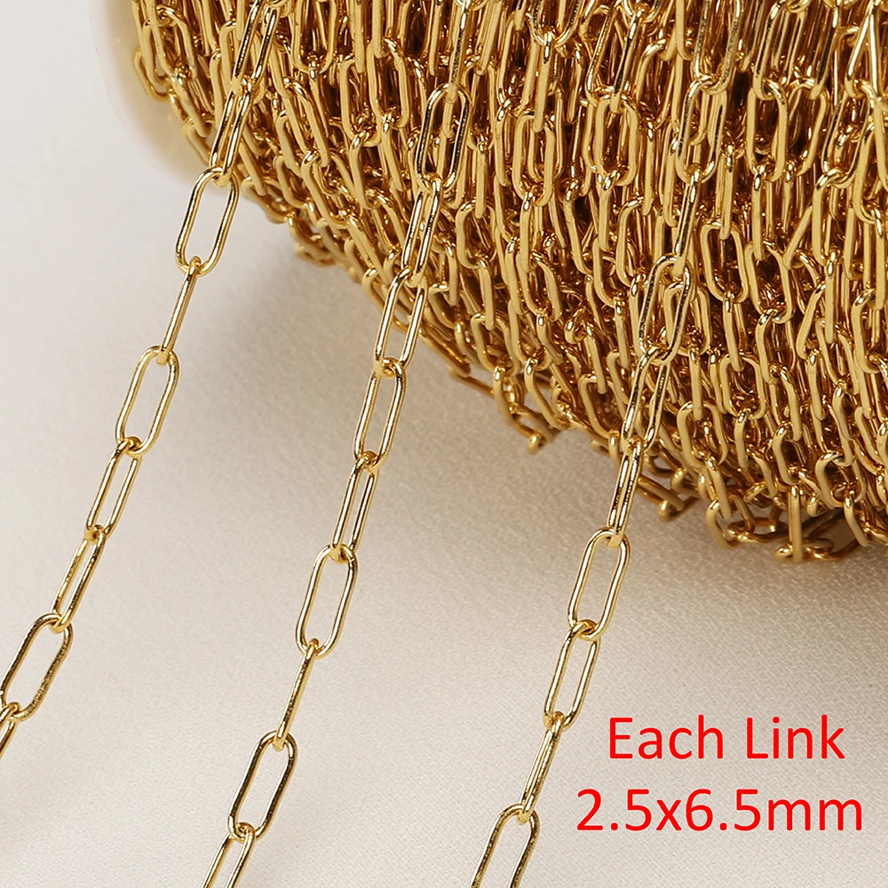 Kein Verblassen, 2 Meter Edelstahlketten für die Schmuckherstellung, DIY-Halskette, Armband, Zubehör, Goldkette, Lippen, Perlen, Perlenkette