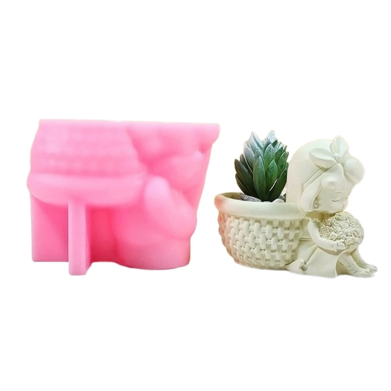 

Durable Silicone Mold DIY Flower Vase Casting Mould Succulent Planter Molds Holding Flower Girl Moulds Epoxy Resin Molds 37JB