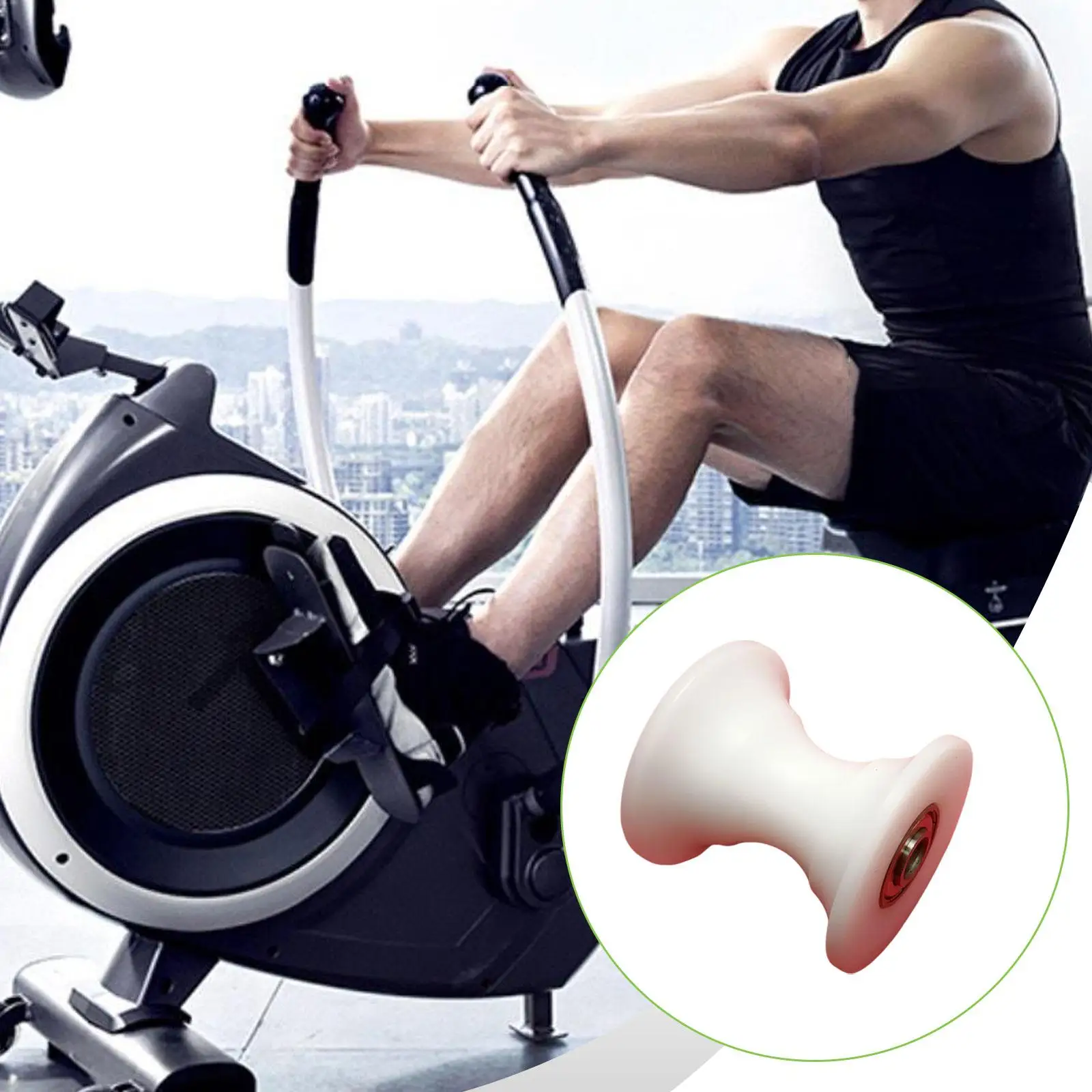 Rueda de rodamiento rodante de polea de tubo ovalado estable, pieza mecánica duradera para polea, máquina de pared de gimnasio, entrenamiento de fuerza