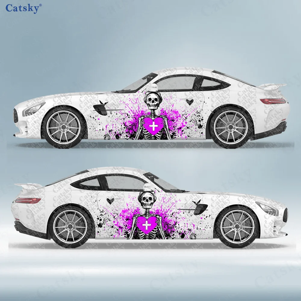 

2 шт. наклеек с изображением черепа, держащего крест и сердце, прочные, устойчивые к выцветанию, самоклеящиеся, из ПВХ, водонепроницаемые и устойчивые к царапинам.