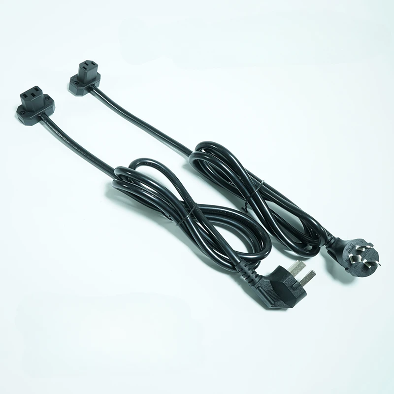 Computer case extension cable, 90 degree elbow, high-power three hole socket, conversion pin, wall facing use