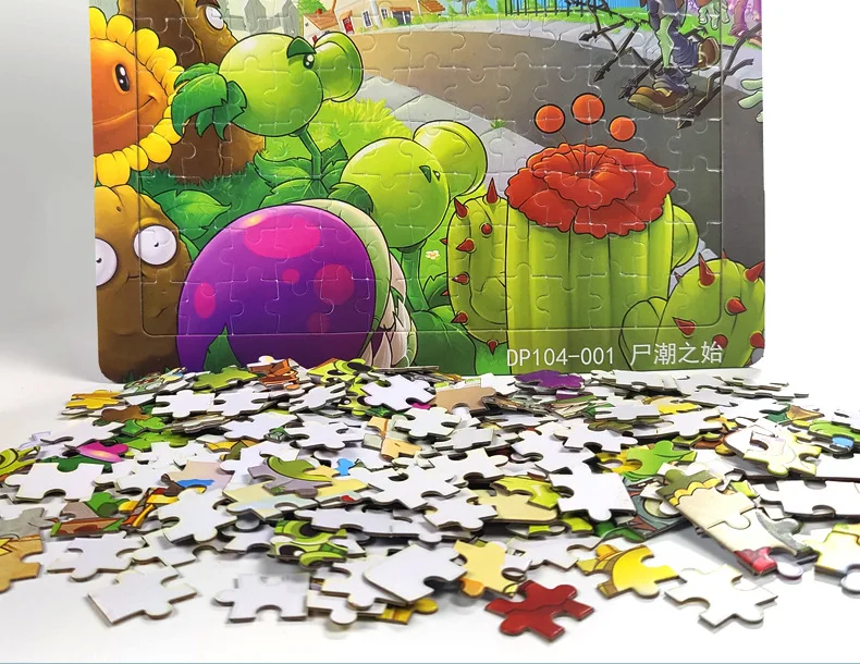 Creative Plants Vs. Zombies Puzzle Cartoon Classic Game Pattern Square Assembly Puzzles Develop Toys for Kids Christmas Gifts